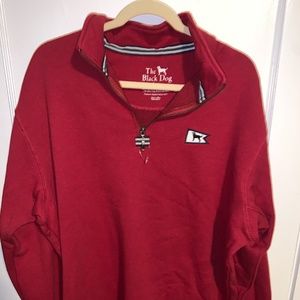 The Black Dog Men's Quarter Zip Red
